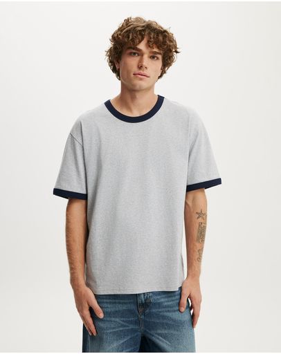 GREY MARLE  VINTAGE NAVY RINGER