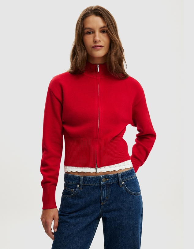 Cotton On - Lotus Cinched Zip Knit