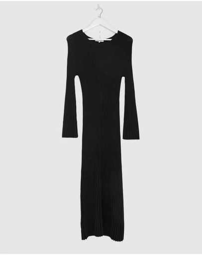 Revibe - Repaired AERE Indi Accordian Pleated Organic Knit Dress - AU 18