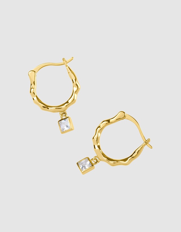 Pastiche - Florence Huggies Gold plated 925 Sterling Silver Cubic Zirconia