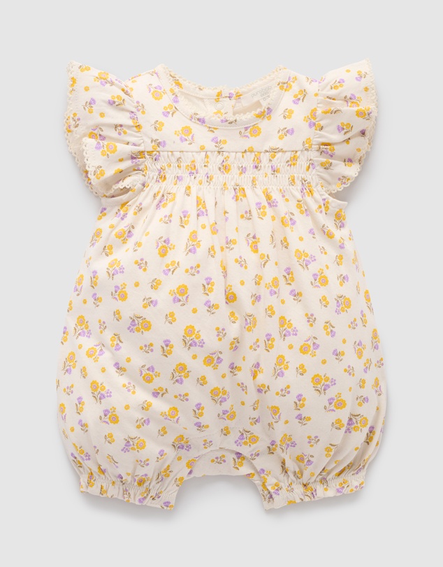 Purebaby - Luciana Shirred Romper -Kids-Babies