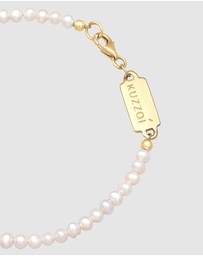 Kuzzoi - ICONIC EXCLUSIVE - Bracelet Men Classic Trend Simple Freshwater Pearls in 925 Sterling Silver Gold Plated