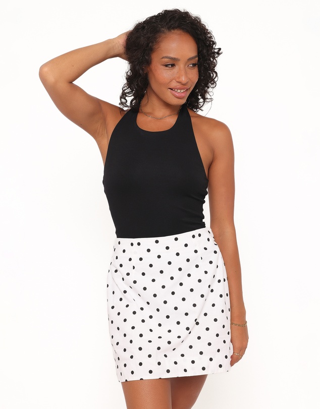 Petal & Pup - Luna Mini Skirt - White Polka Dot