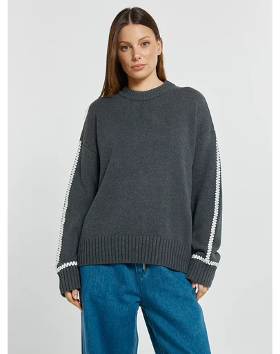 Betty Basics - Contrast Stitch Sweater