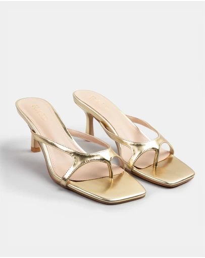 RAID - Briar kitten heeled mules in Gold