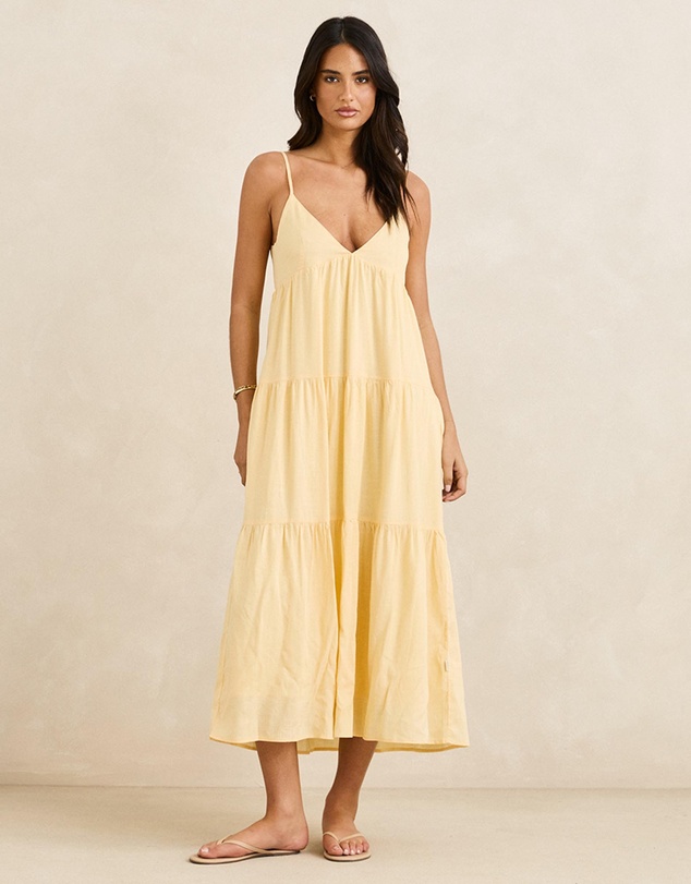rhythm classic tiered midi dress Shop Rhythm Classic Tiered Midi Dress In Rose - Fast Shipping & Easy  Returns