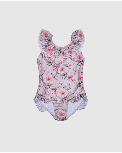 Olga Valentine - Ruffle Neckline One piece (Hand beading)