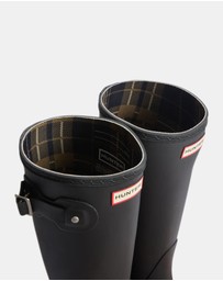 Hunter - Women's Original Tall Tartan Lining Black/Dark Olive