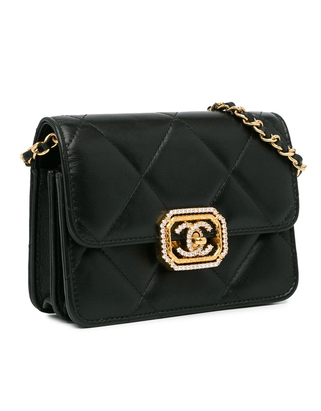 Pre-Loved by Azura Reborn - Pre-Loved chanel Quilted Leather Wallet-on-Chain with Decorative Embellishments and Chain Shoulder Strap
