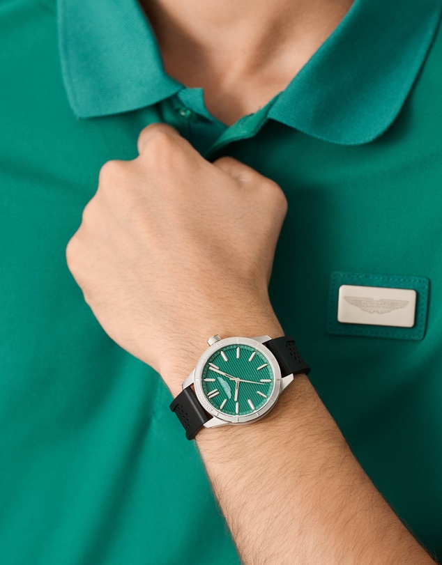 Aston Martin - HDL Podium Green Stainless Steel Black Silicone Strap Watch