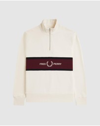 Fred Perry - Embroidered Panel Half Zip Sweatshirt
