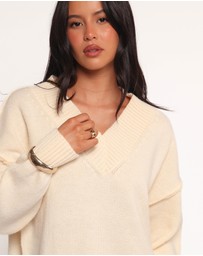 Petal & Pup - Sancia Knit Mini Dress - Cream