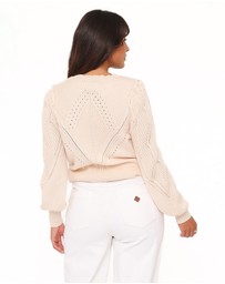 Petal & Pup - Annika Puff Sleeve Cardigan - Cream
