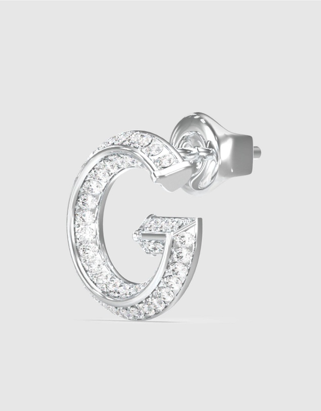 GUESS - Silver-Tone G Crystal Stud Earrings