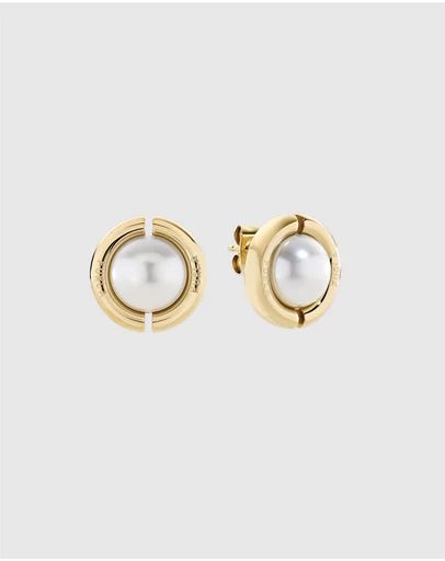 Furla - Miasfera Iconic Pearl Gold-Tone Stud Earrings