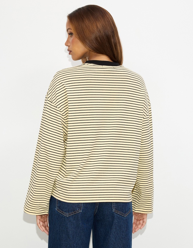 Dazie - Nostalgia Stripe Oversized LS Tee