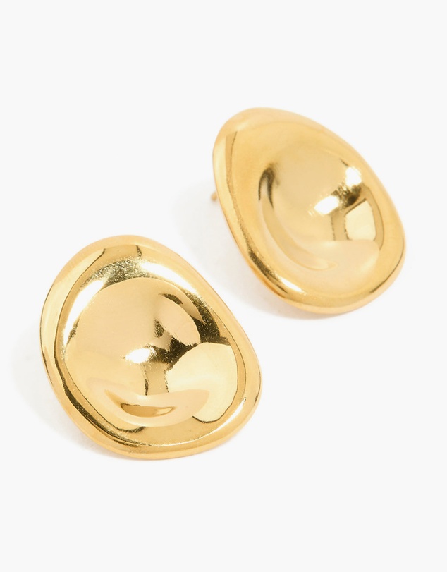 Lovisa - Waterproof Gold Plated Stainless Steel Button Stud Earrings