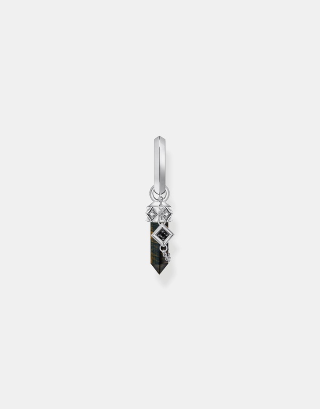 THOMAS SABO - Crystal Single Hoop Earring with Golden Blue Tiger's Eye
