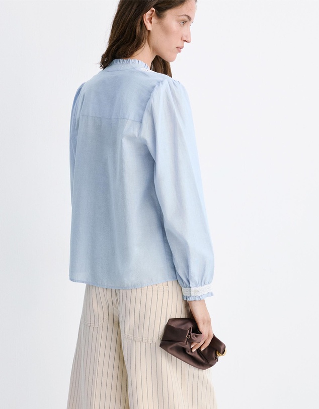 M.N.G - Embroidered Blouse with Scalloped Details