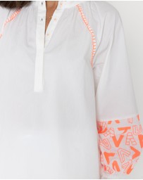 ALEXANDRA - Zoey Blouse White/Fluro Orange