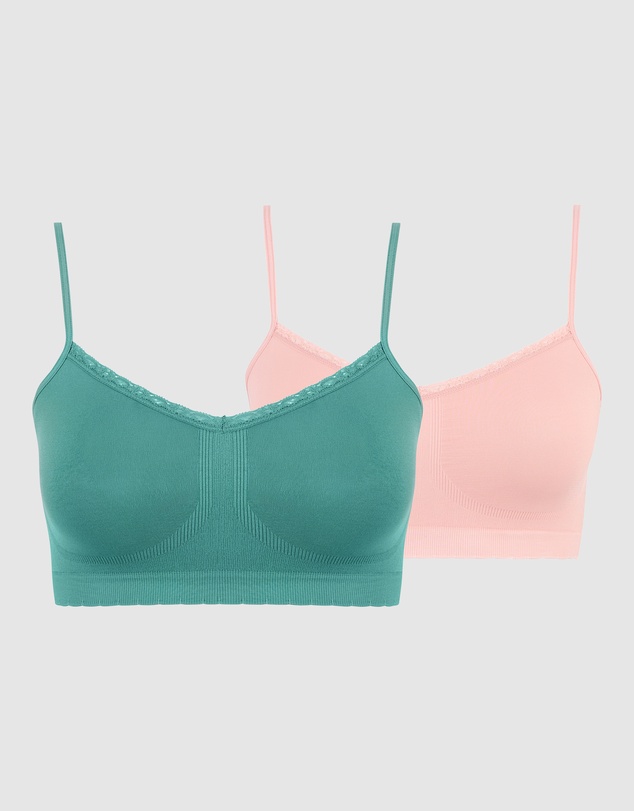 Billet Doux - Zen Attitude Crop Top Style Wirefree Bralette - 2 Pack