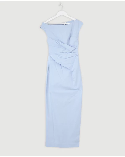 Revibe - Repaired Shona Joy Campbell Off Shoulder Maxi Dress - AU 8