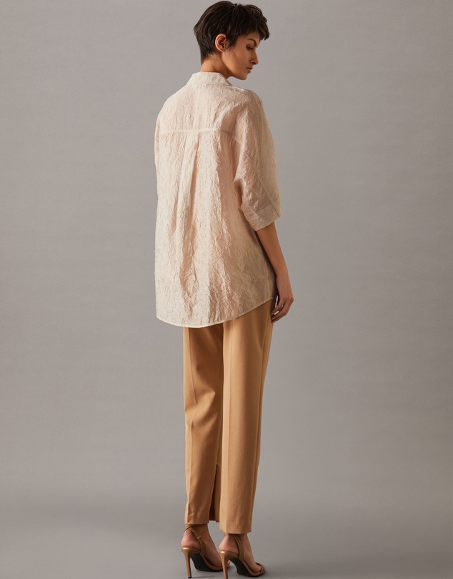 Calvin Klein - Crinkled Sheer Oversized Shirt