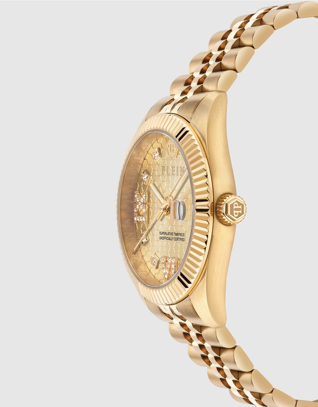 Philipp Plein - DATE SUPERLATIVE 34mm Gold-Tone Analogue