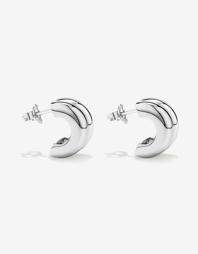 Michael Hill - Double Half Hoop Stud Earrings in Sterling Silver