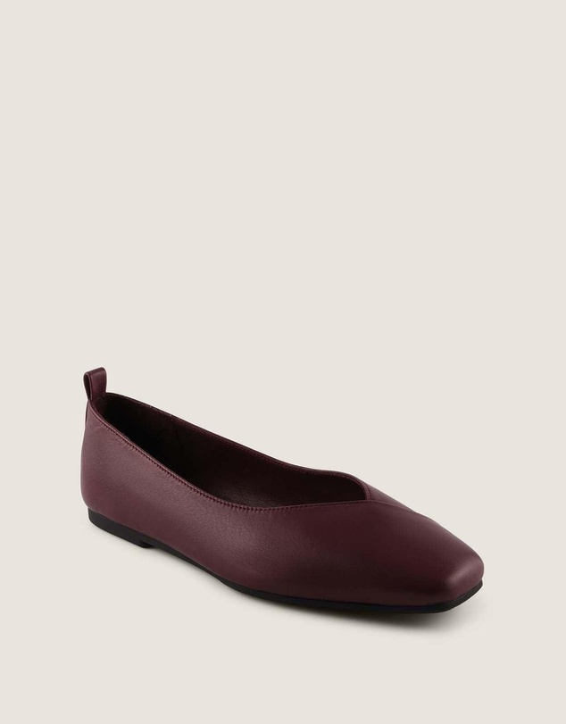 Shelly Shen - Nico Ballet Flats Burgundy Leather