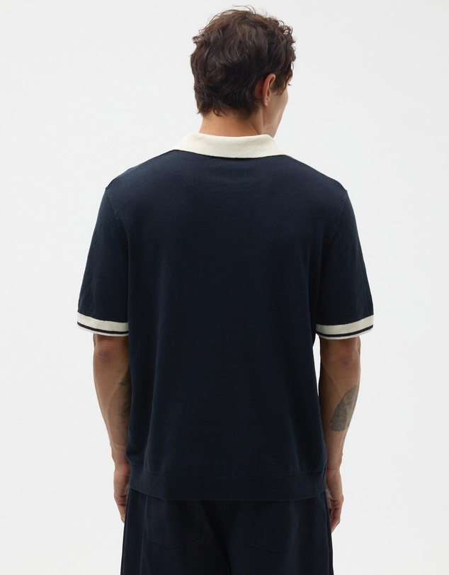 AERE - Contrast Linen Blend Polo