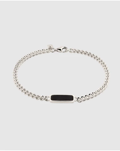 Kuzzoi - ICONIC EXCLUSIVE - Curb Chain Bracelet with Enamel Detail in 925 Sterling Silver