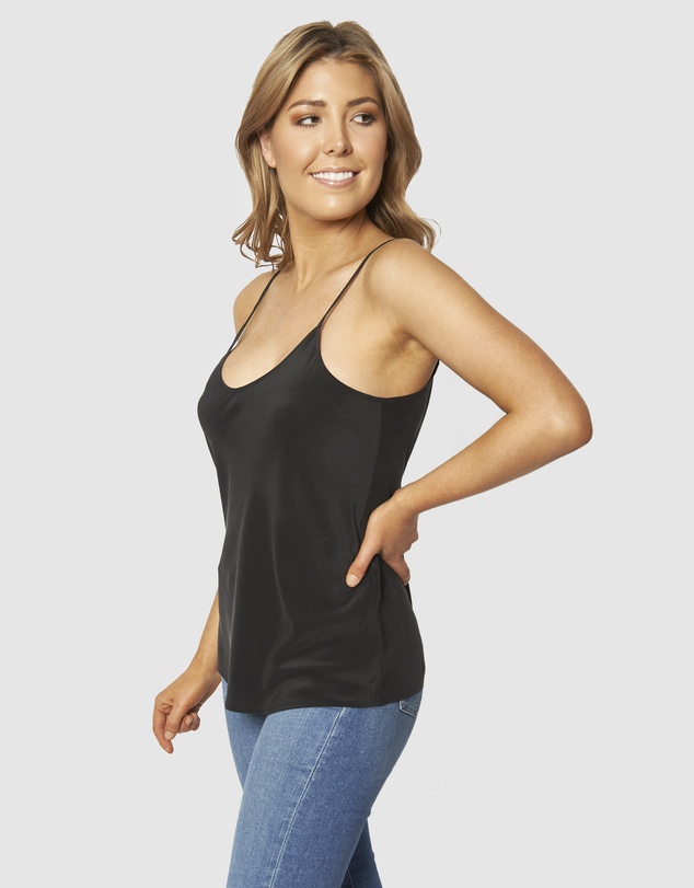The Fable - Midnight Black Silk Camisole