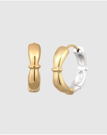 Elli Jewelry - Earrings Hoops Bicolor 925 Sterling Silver