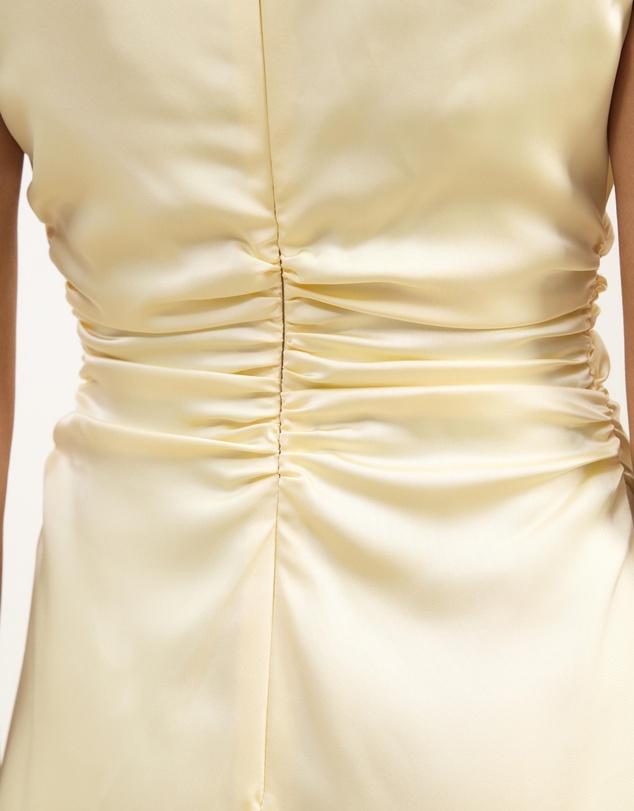 Atmos&Here - Quinn Satin Midi Dress With Lace Trim