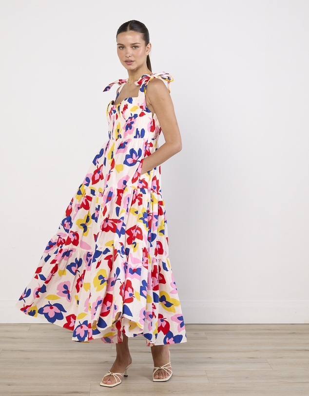 Cirkular - Pre-Loved - Kate Spade Summer Flowers Tiered Midi Dress