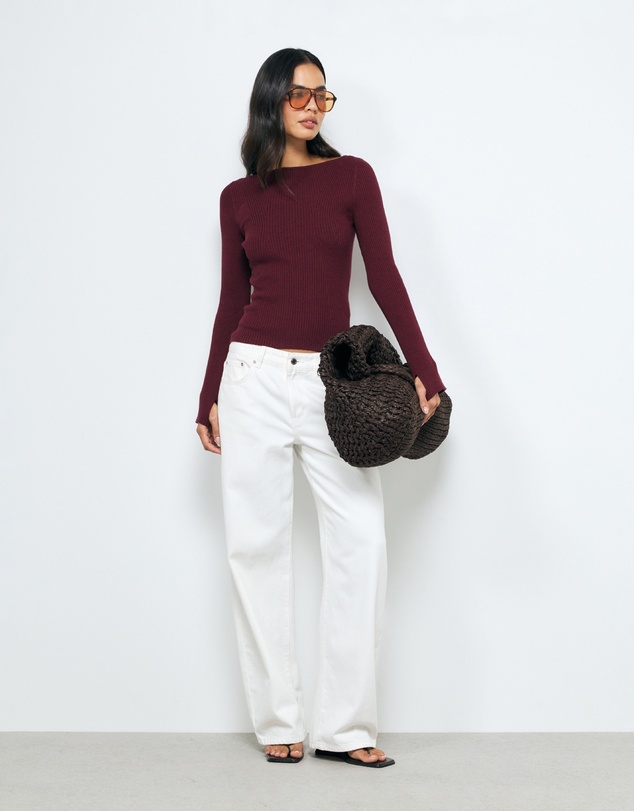 AERE - Eden Cashmere Blend Boat Neck Top