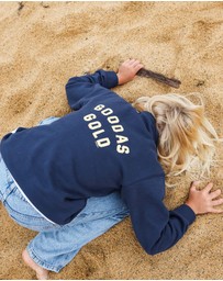 Skwosh - Good As Gold Kids Half Zip Sweat in Navy