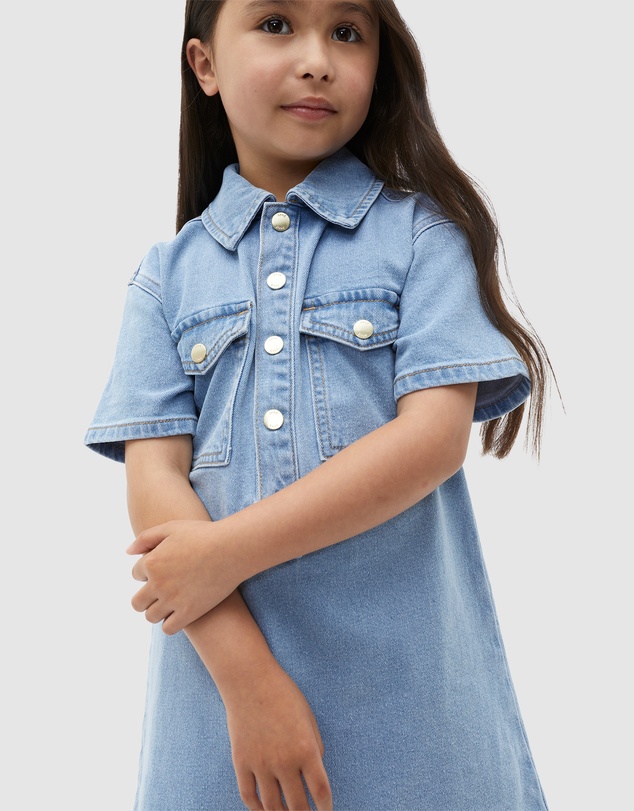 seed denim dress Seed Heritage Denim Panelled Mini Dress in Nautical Blue Wash