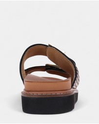 Mia Vita - Daisy Slide - Black Raffia