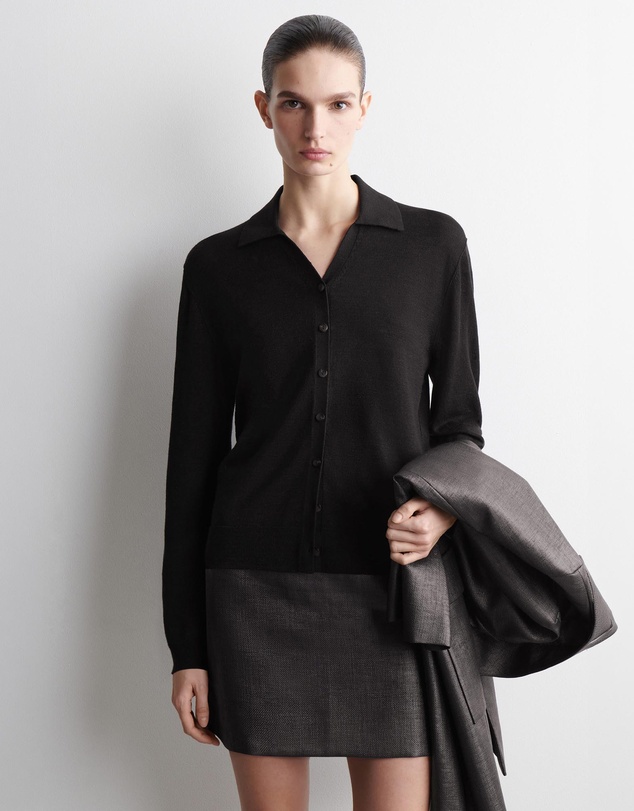 COS - Knitted Linen-Merino Shirt