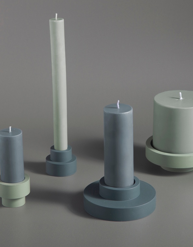 porter green - escc medium pillar candle soy-blend unscented candles