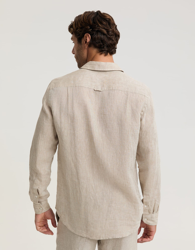 Sportscraft - Long Sleeve Linen Yarn Dyed Shirt