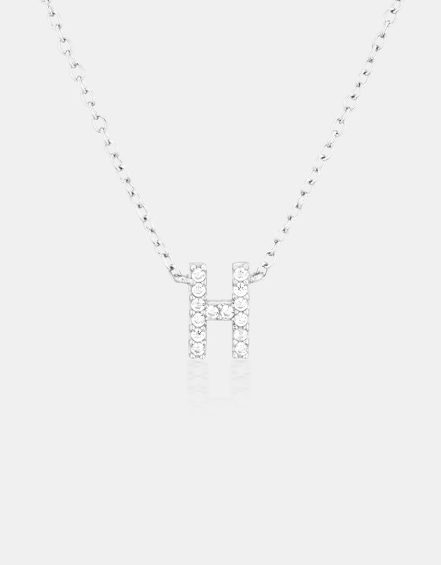 The Silver Collective - A-Z Letter Necklace - H
