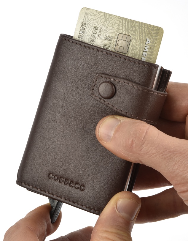 Cobb & Co - Healy Metal Chamber RFID Safe Leather Card Wallet