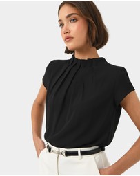 Forcast - Olivia Pleated High Neck Top