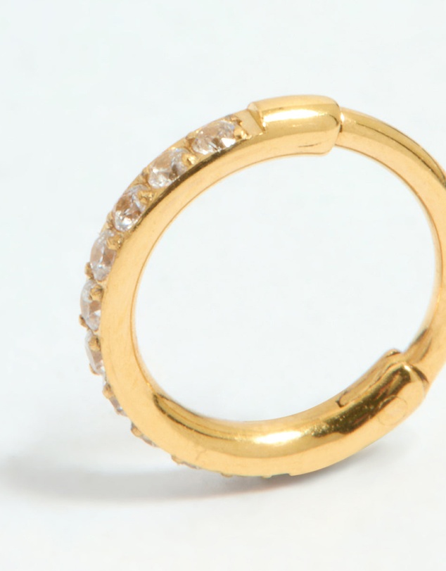 Lovisa - Gold Plated Surgical Steel Cubic Zirconia Micro Clicker