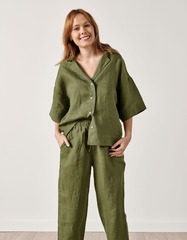 Linen House - Nimes Pure Linen Wide-Sleeved Shirt