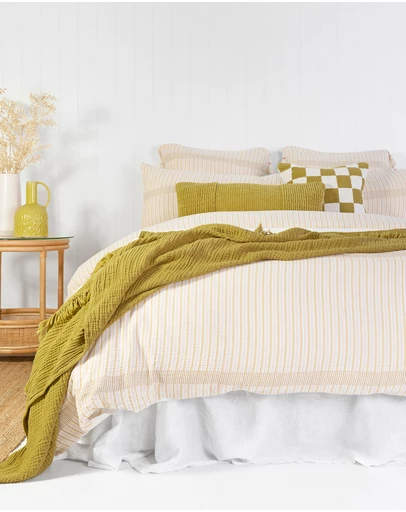 Bambury - Molloy Woven Cotton Stripe Quilt Cover Set