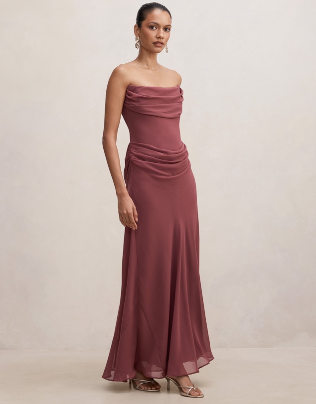Forever New Petite - Gwynne Petite Draped Strapless Maxi Dress